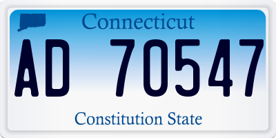 CT license plate AD70547