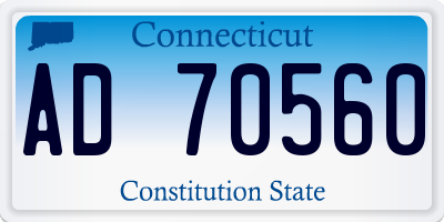 CT license plate AD70560