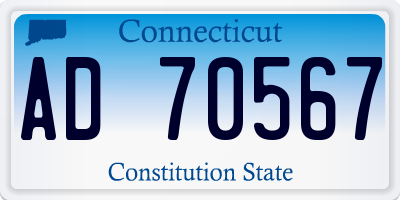 CT license plate AD70567