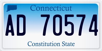 CT license plate AD70574