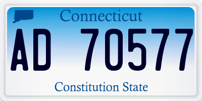 CT license plate AD70577