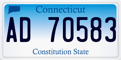 CT license plate AD70583