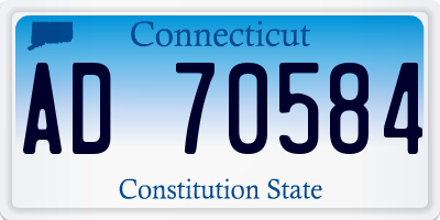 CT license plate AD70584