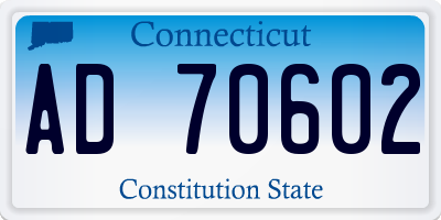 CT license plate AD70602