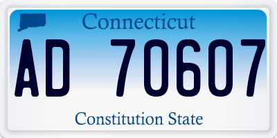 CT license plate AD70607