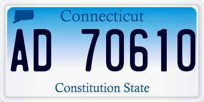 CT license plate AD70610