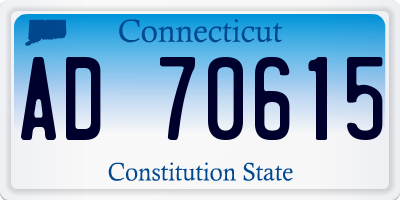 CT license plate AD70615