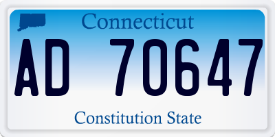 CT license plate AD70647