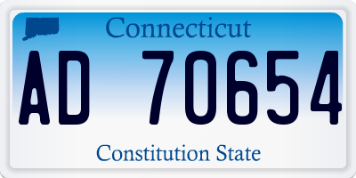 CT license plate AD70654