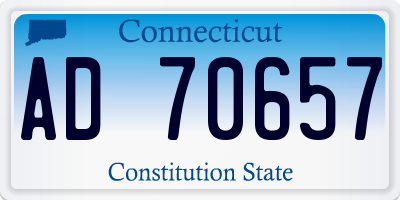 CT license plate AD70657