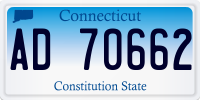 CT license plate AD70662