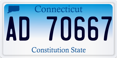 CT license plate AD70667