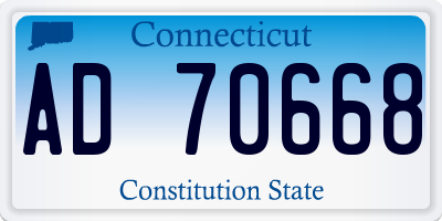 CT license plate AD70668