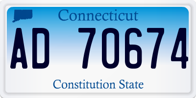 CT license plate AD70674