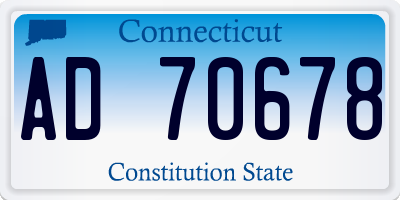 CT license plate AD70678