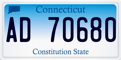 CT license plate AD70680