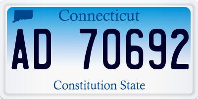 CT license plate AD70692