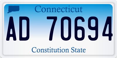 CT license plate AD70694