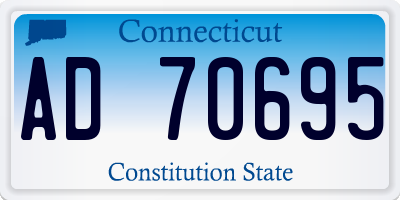 CT license plate AD70695