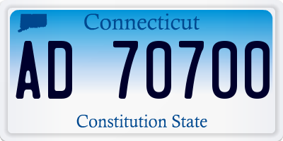 CT license plate AD70700