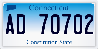 CT license plate AD70702