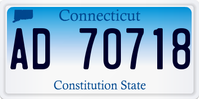 CT license plate AD70718