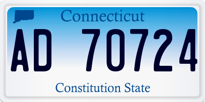 CT license plate AD70724