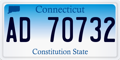 CT license plate AD70732