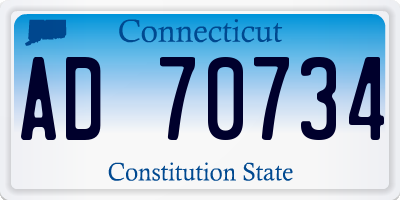 CT license plate AD70734