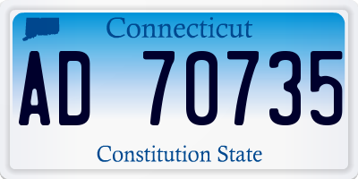 CT license plate AD70735