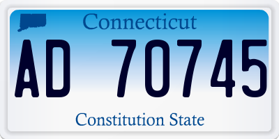 CT license plate AD70745