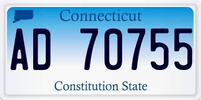 CT license plate AD70755