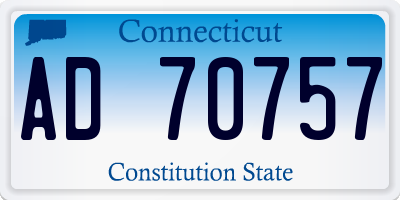 CT license plate AD70757