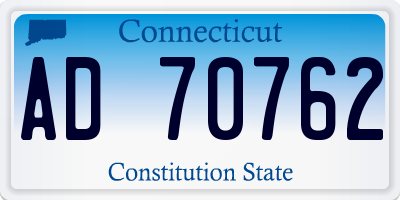 CT license plate AD70762