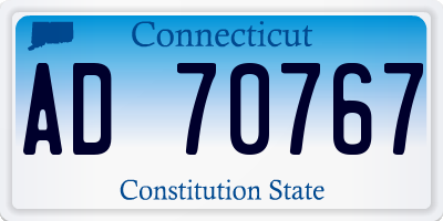 CT license plate AD70767