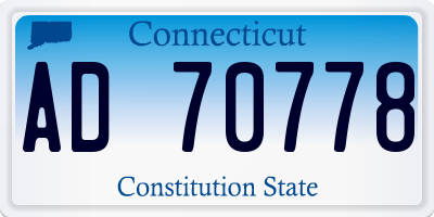 CT license plate AD70778