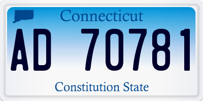 CT license plate AD70781