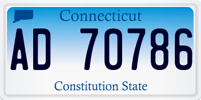 CT license plate AD70786