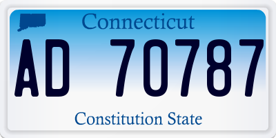 CT license plate AD70787