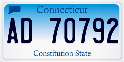 CT license plate AD70792