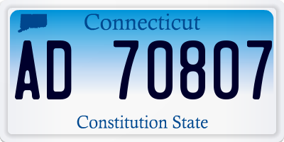 CT license plate AD70807