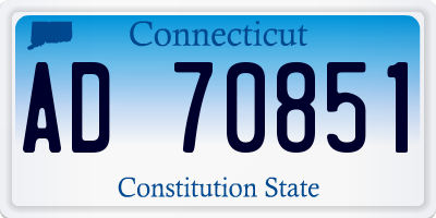 CT license plate AD70851