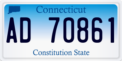 CT license plate AD70861