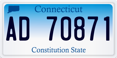 CT license plate AD70871