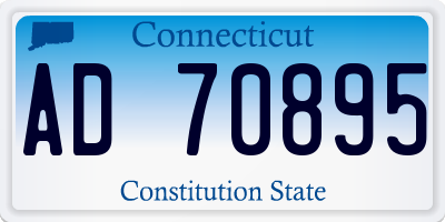 CT license plate AD70895