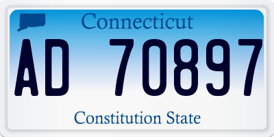 CT license plate AD70897