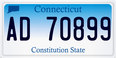 CT license plate AD70899