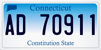 CT license plate AD70911