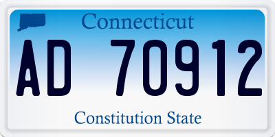 CT license plate AD70912