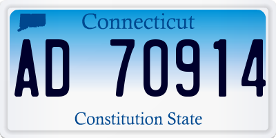 CT license plate AD70914